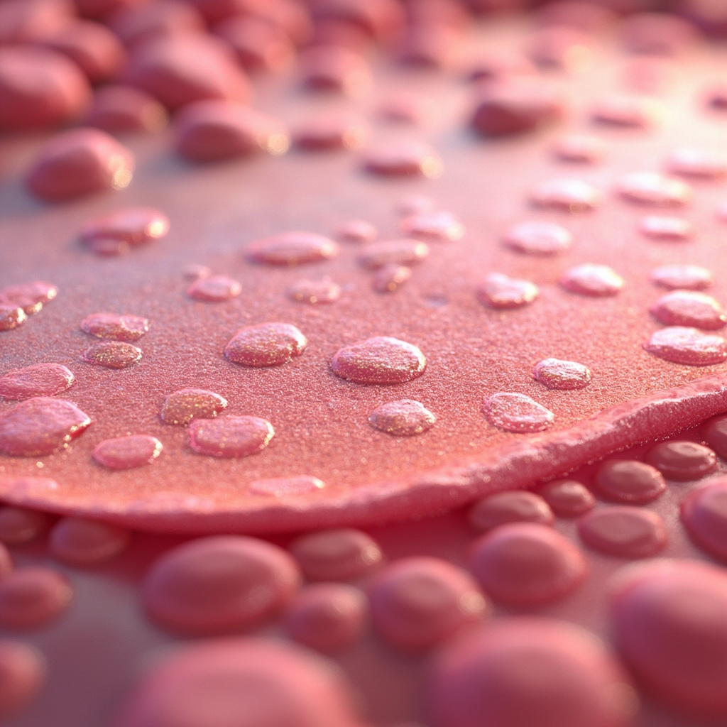 Illustrative microscopic view of Bacillus cereus bacteria near rice grains and pasta, with gut health icons like protective shield, yogurt, vegetables, and subtle warning signs for nausea and diarrhea
