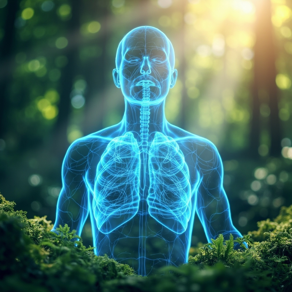 Serene watercolor illustration of a human figure in meditative pose, with glowing golden lines tracing acupuncture points SI14 on upper back, ST16 on chest, CV24 under chin, CV5 below navel, and KI16 beside navel, symbolizing qi flow for heart health.