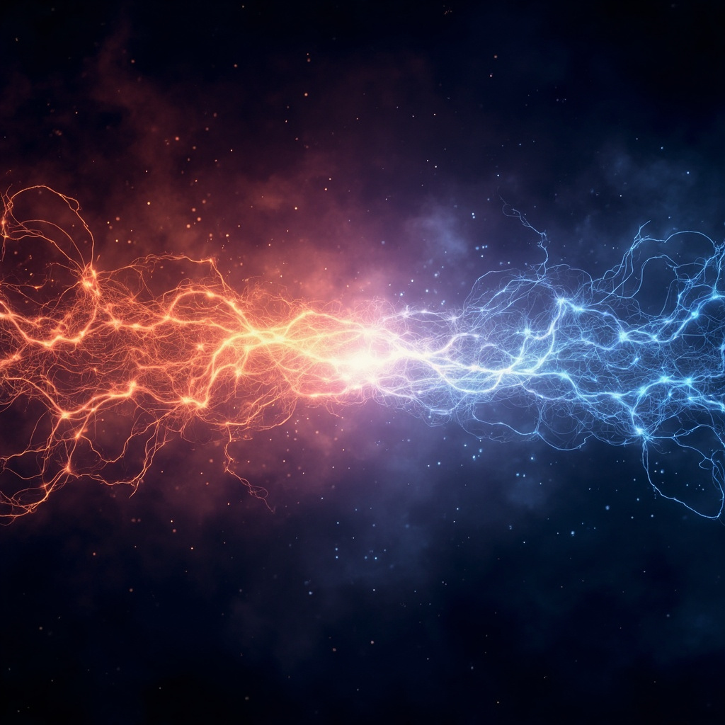 A serene, abstract visualization of a glowing nervous system transitioning from a chaotic red-orange state to a calm, harmonious blue and violet light, reflecting inner peace and biological balance.