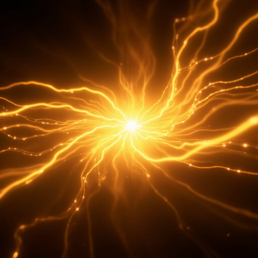 A serene, artistic representation of a glowing, golden energy center in the middle of the chest, surrounded by soft, flowing light waves representing balance and vitality.
