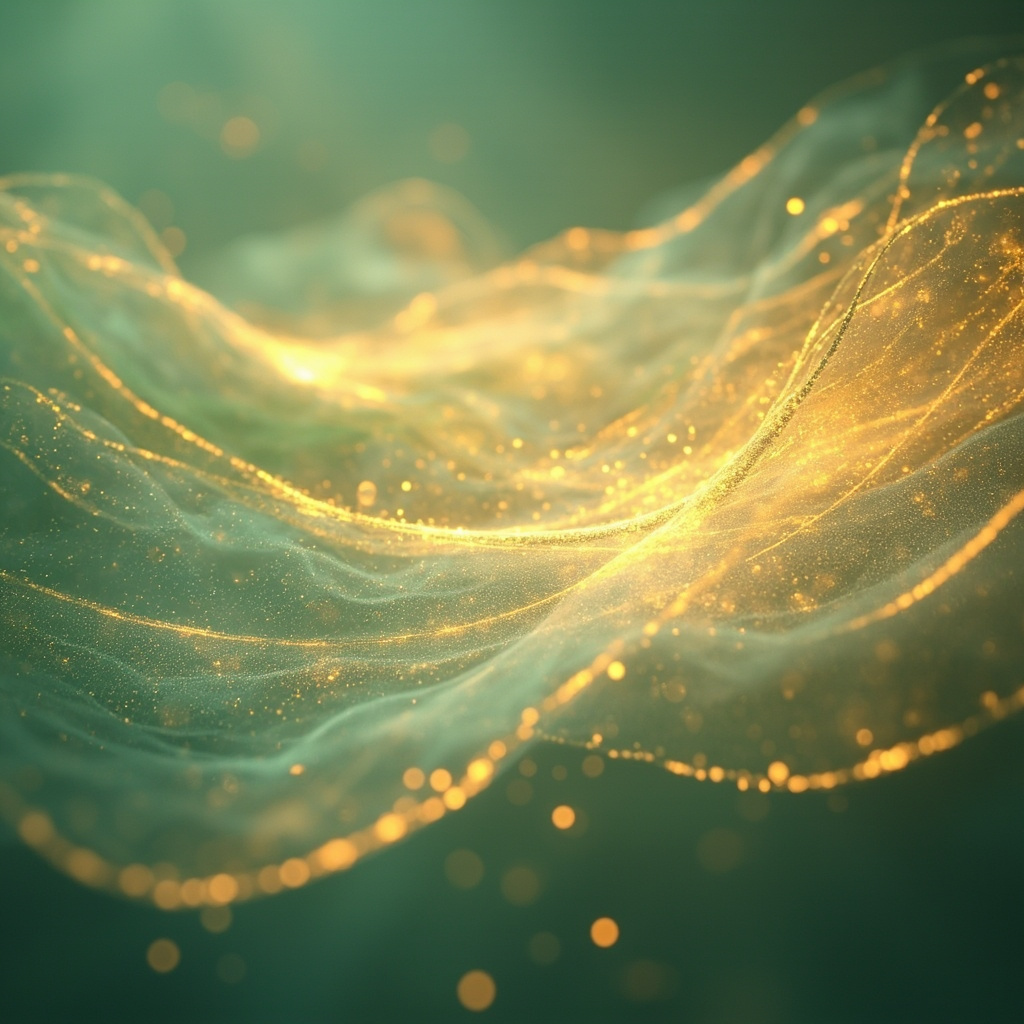 A serene, abstract representation of biological harmony, featuring flowing light patterns and soft, natural textures symbolizing internal balance.