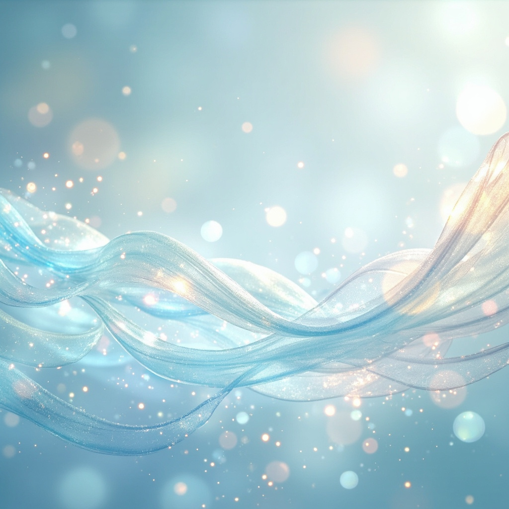 A serene, abstract representation of flowing light and soft, clean air particles, symbolizing clarity and natural balance within the human body.
