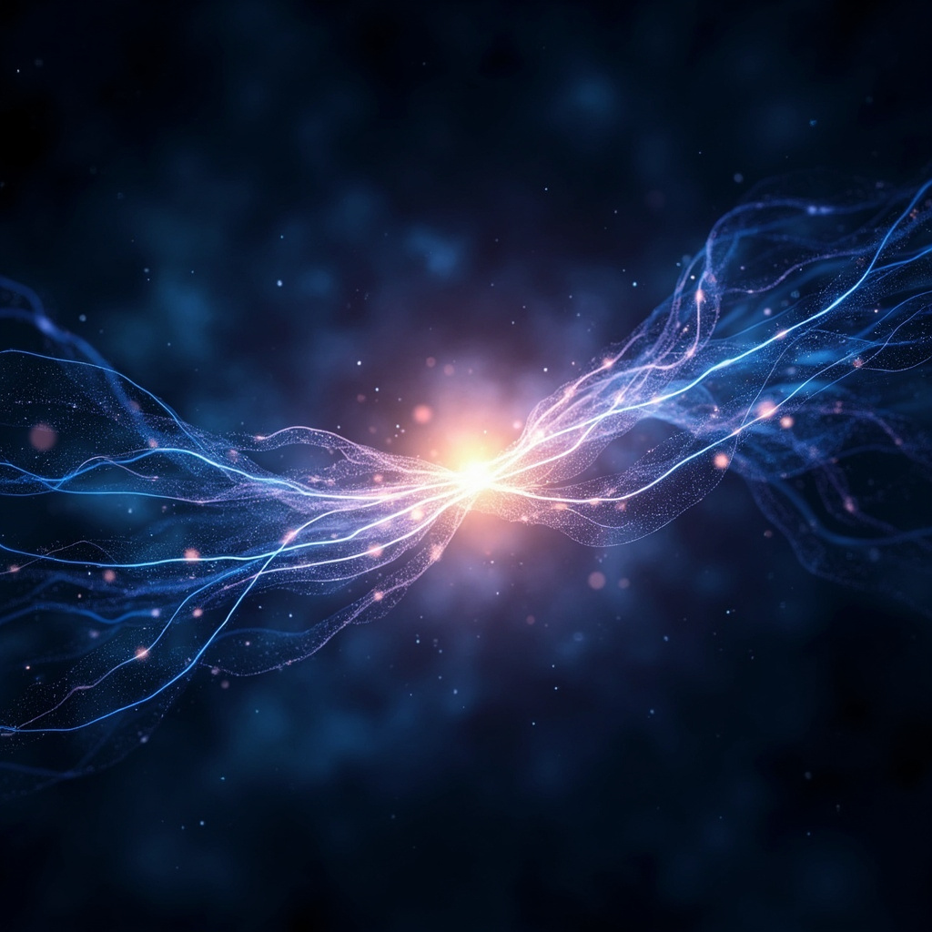 A serene, abstract visualization of neural pathways connecting to a glowing, balanced center, representing the harmony between the pituitary and adrenal systems.