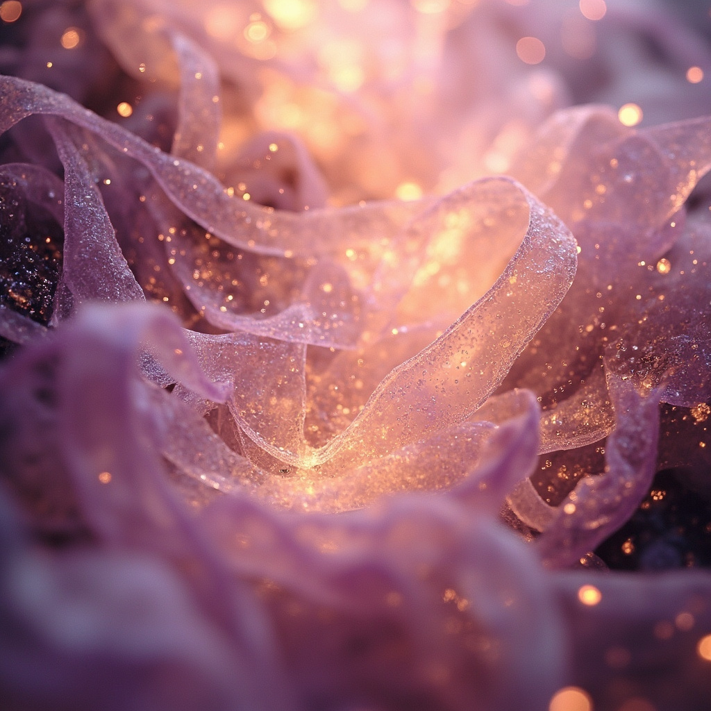 A serene, abstract representation of feminine energy and biological structures, glowing with soft, harmonious light, symbolizing balance and inner connection.