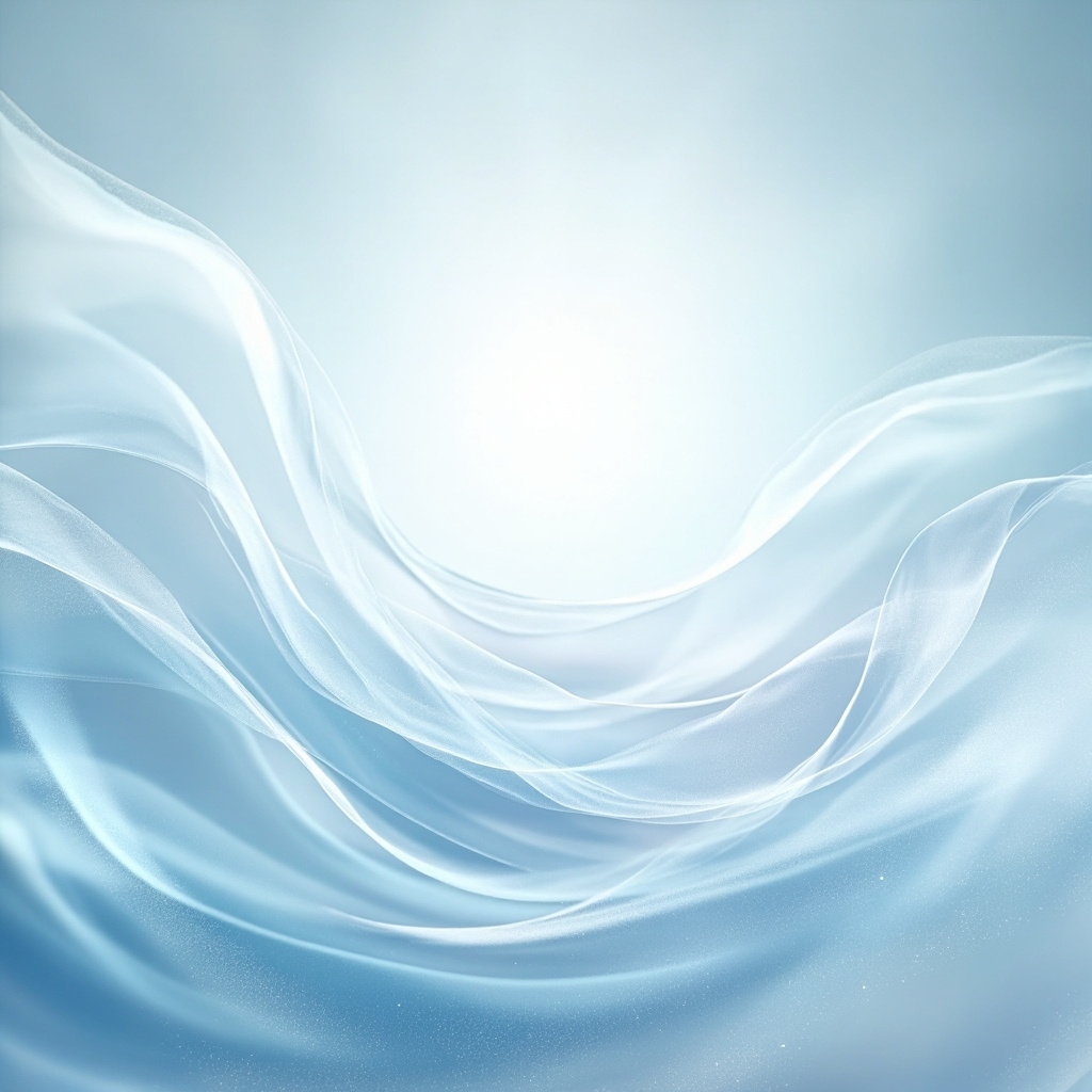 A serene, abstract representation of light waves harmonizing into a calm, clear center, ethereal and professional style.
