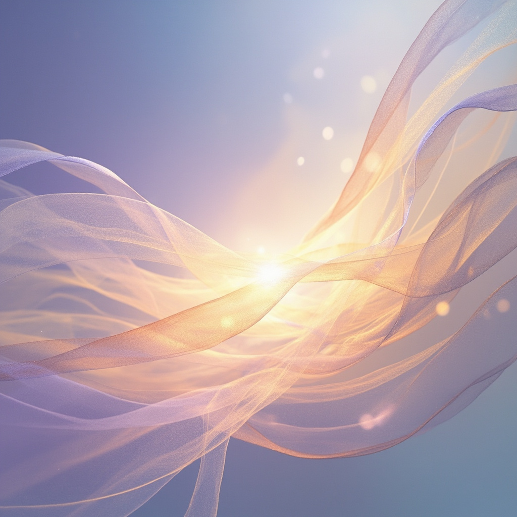 A serene, abstract representation of flowing lines and soft, harmonious light gradients, symbolizing the restoration of emotional balance and internal alignment.