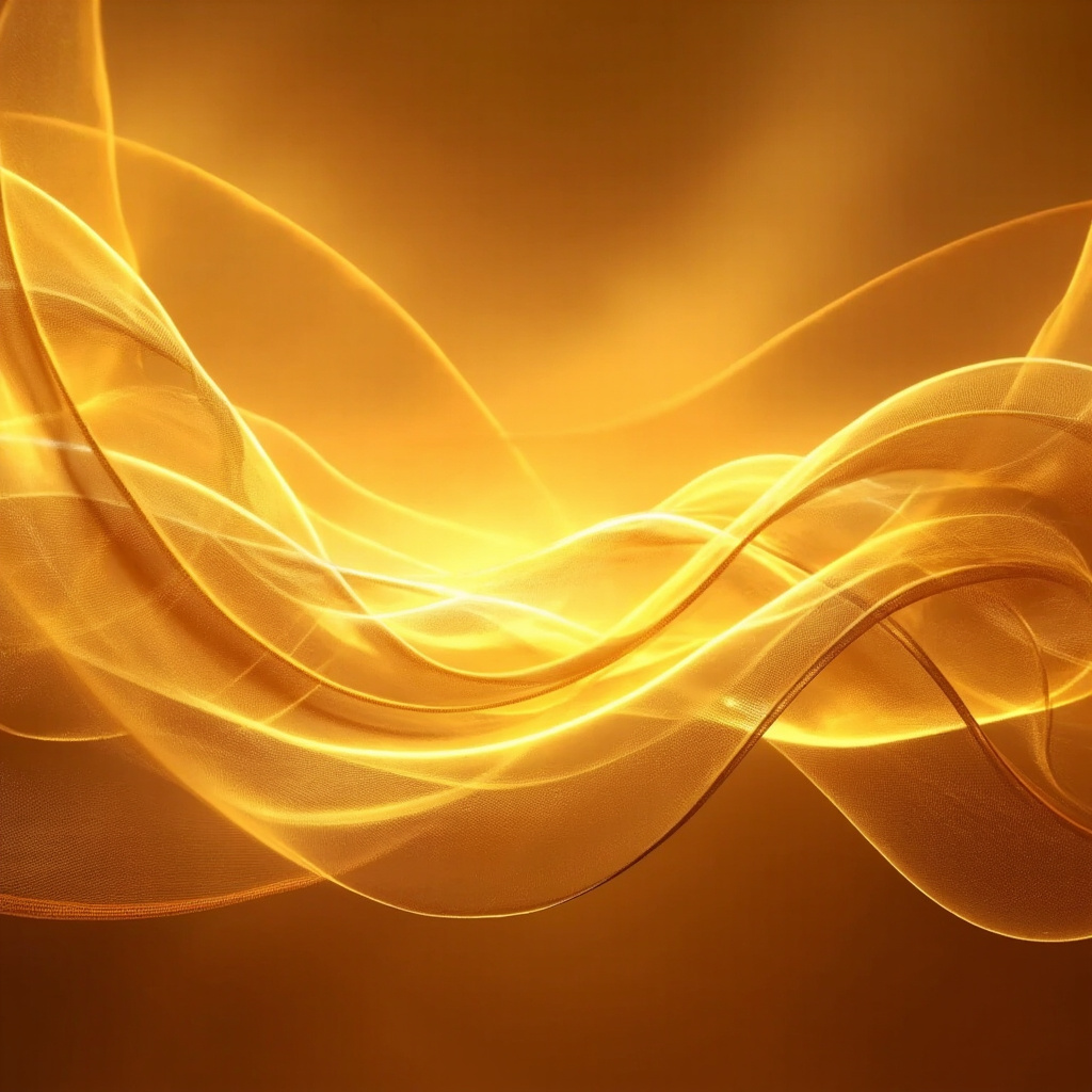 A serene, abstract visualization of flowing golden light waves forming a balanced, harmonious structure, high quality, calming atmosphere.