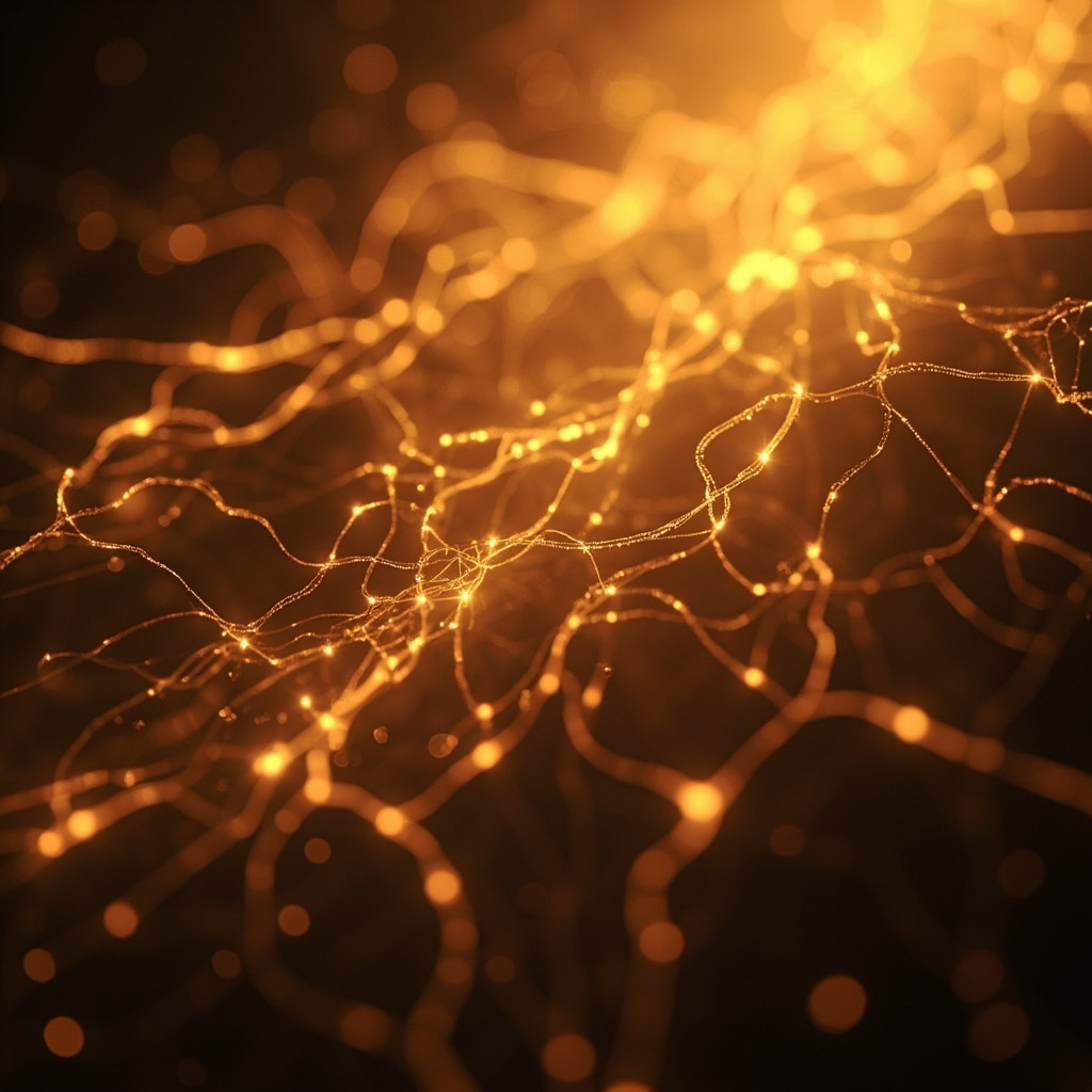 A soft, abstract visualization of neural pathways glowing with warm, golden light, representing clarity and restored motivation.