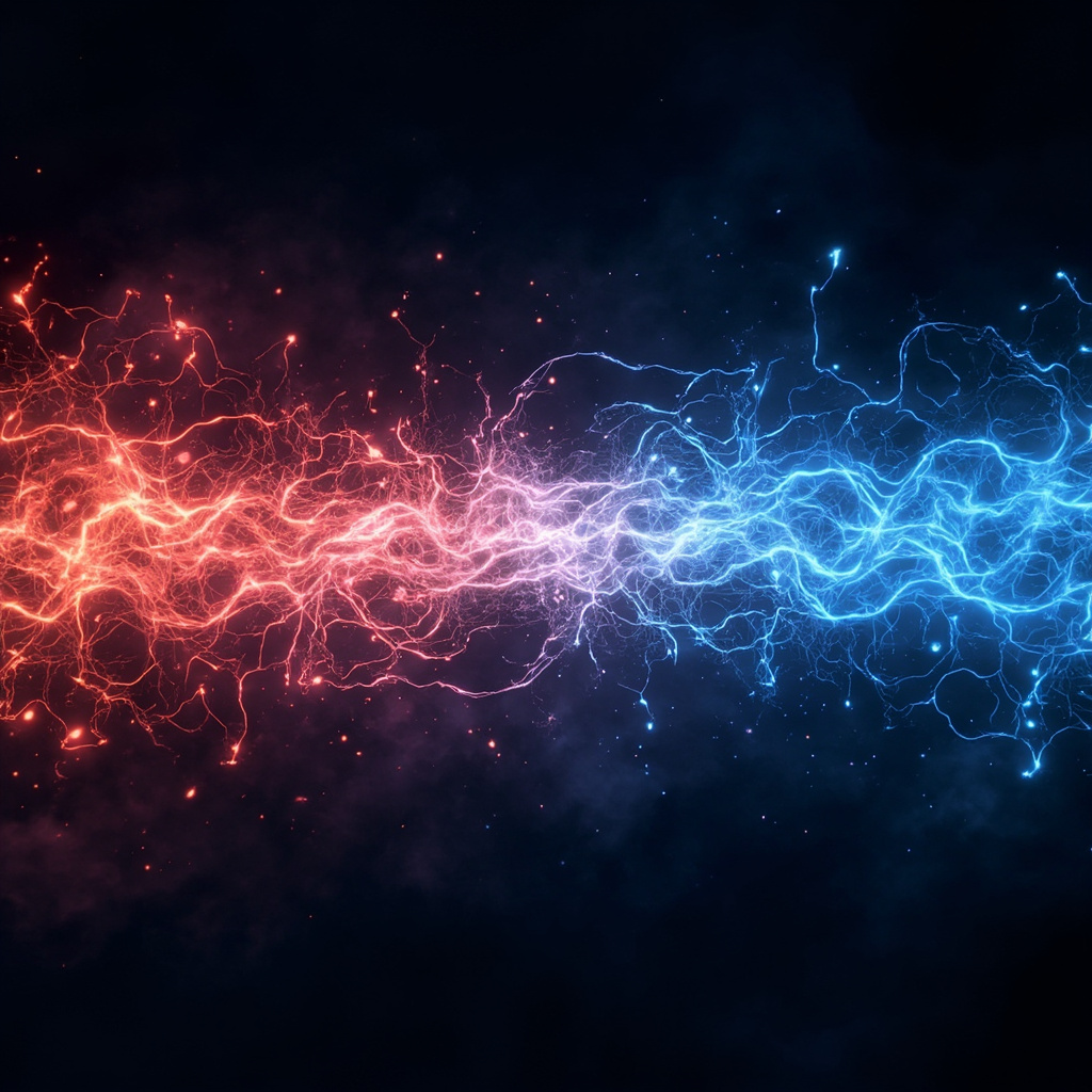A serene, abstract visualization of glowing neural pathways calming down from a jagged, red-hued state to a smooth, cool blue harmonic wave pattern.