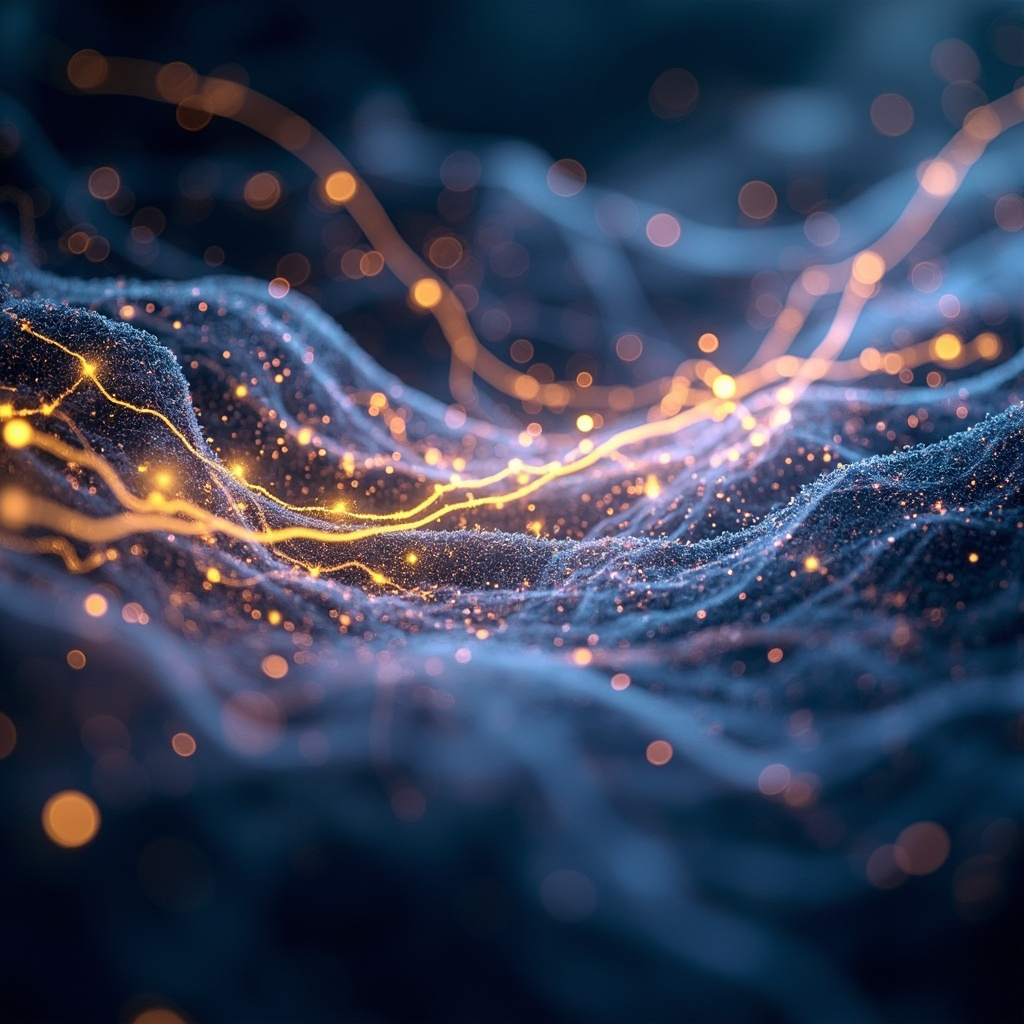A serene, abstract visualization of glowing neural pathways connecting with soft, harmonic light waves, representing the balance of the nervous system and mind.