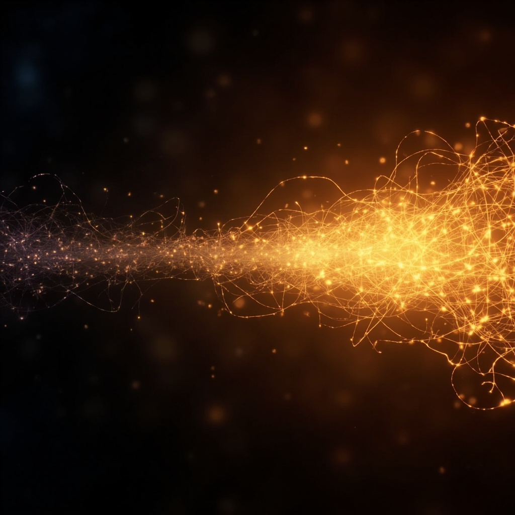 A conceptual image showing a glowing, intricate web of light representing the human nervous system, transitioning from a fragmented, dark state to a harmonious, golden, and interconnected flow.