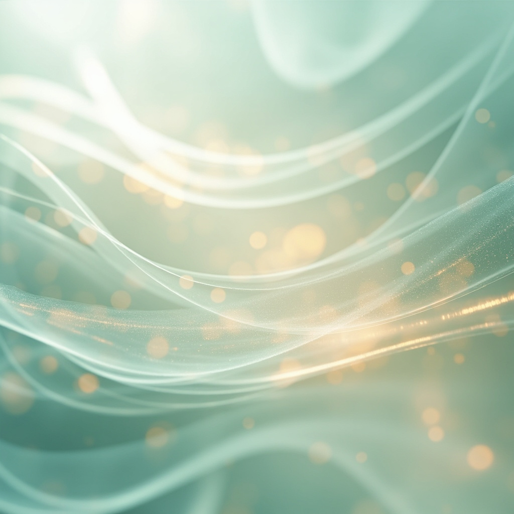 A calm, abstract representation of intestinal flow being balanced by soft, glowing light waves in a clean, professional environment.
