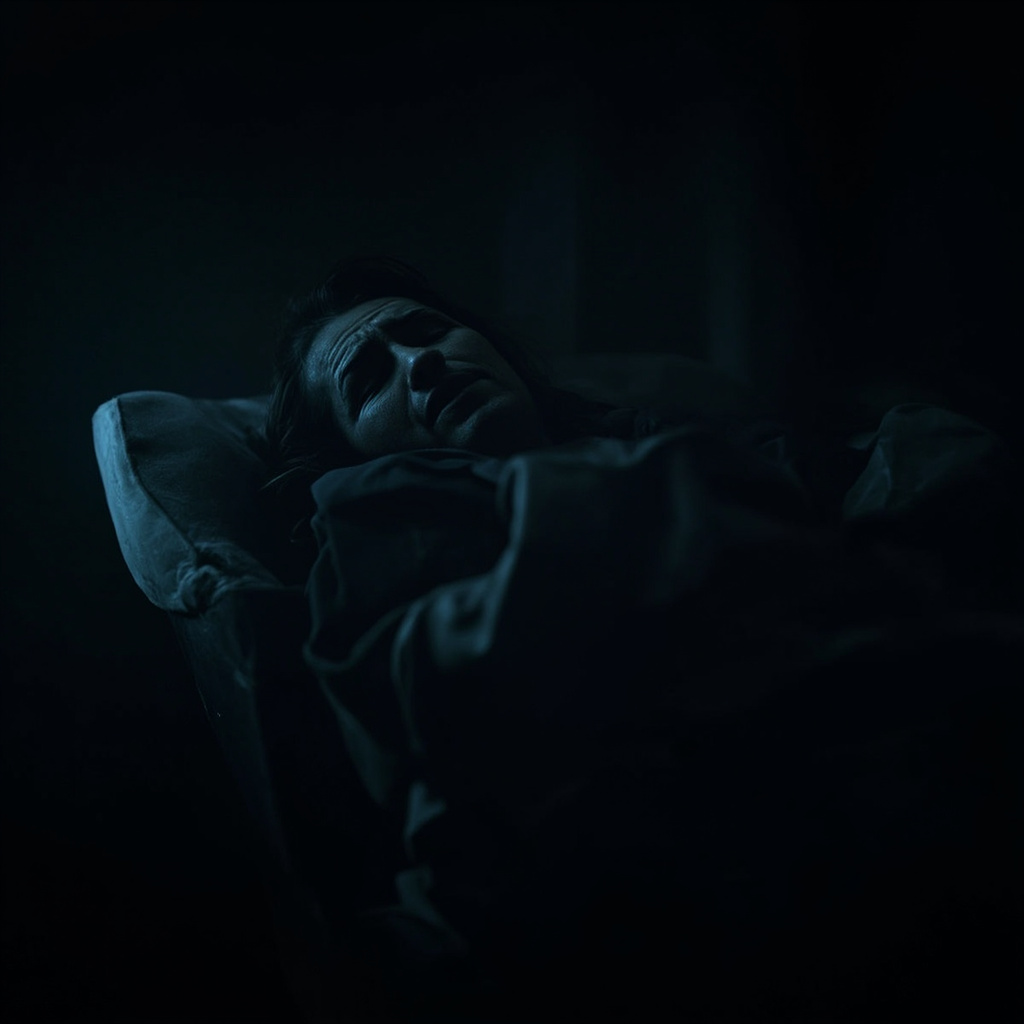 A weary person slumped at a desk in dim light, transitioning to vibrant meditation pose with glowing soft energy waves around the body, serene expression, natural colors